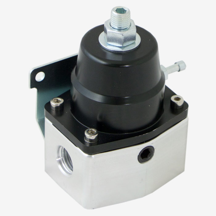 JM1059BK 40-75 PSI EFI Bypass Billet Aluminum Fuel Regulator, Black