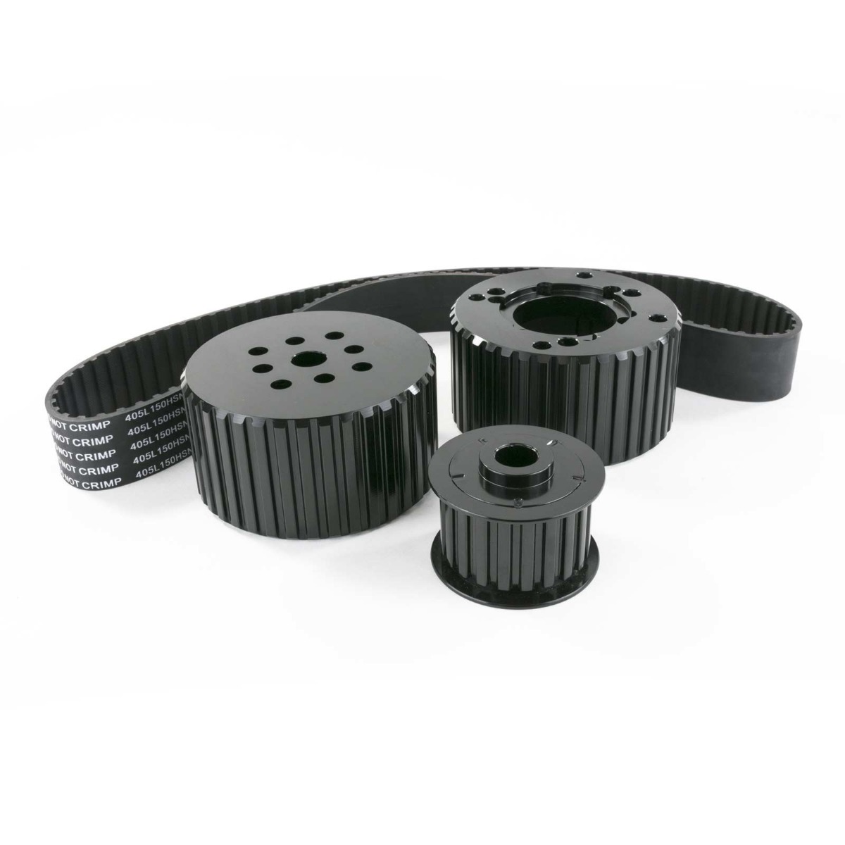 10090BK Chevy Small Block Short Water Pump Gilmer Style Pulley Kit, Black