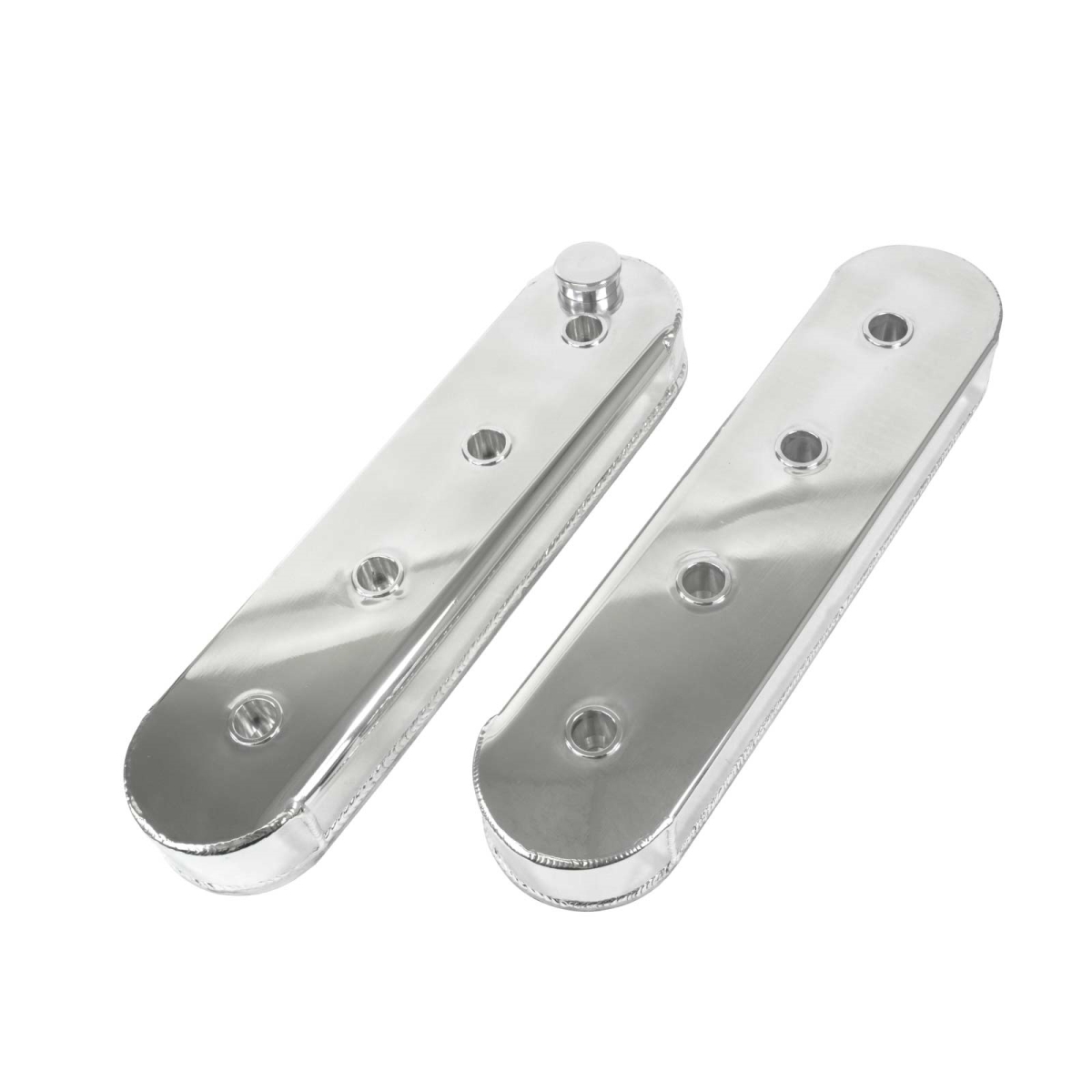 GM LSX Fabricated Aluminum Valve Covers without Coil Mounts, Clear Anodized