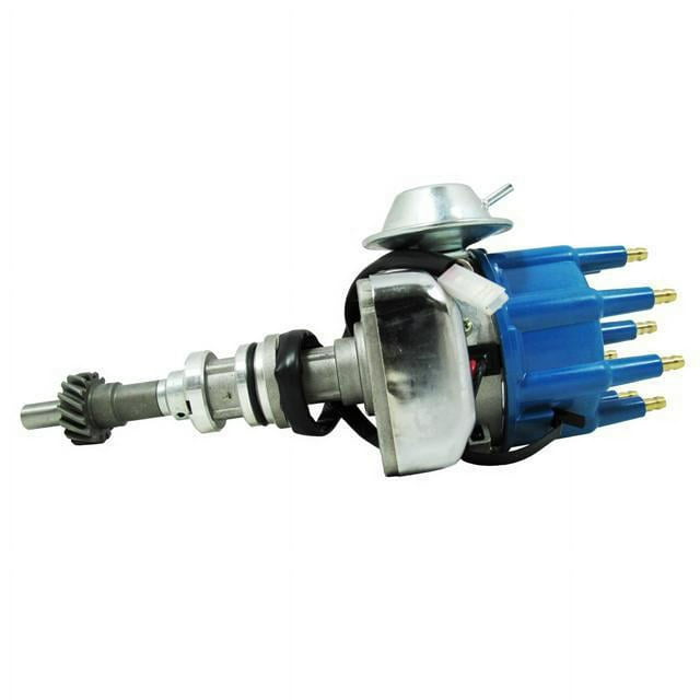 JM7706FBL Ford BB & 351C V8 Female Cap Pro Series Ready to Run Distributor, Blue