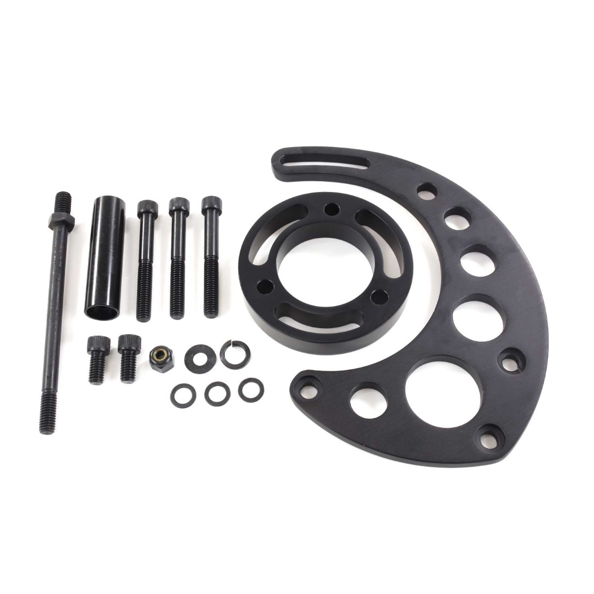 JM9123BK Chevy Big Block Long Water Pump Black Alternator Bracket