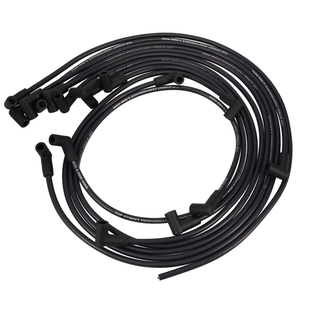 88090 8.5 mm Chevy Small Block Spark Plug Wire Set with 90 deg Plug Boots, Black