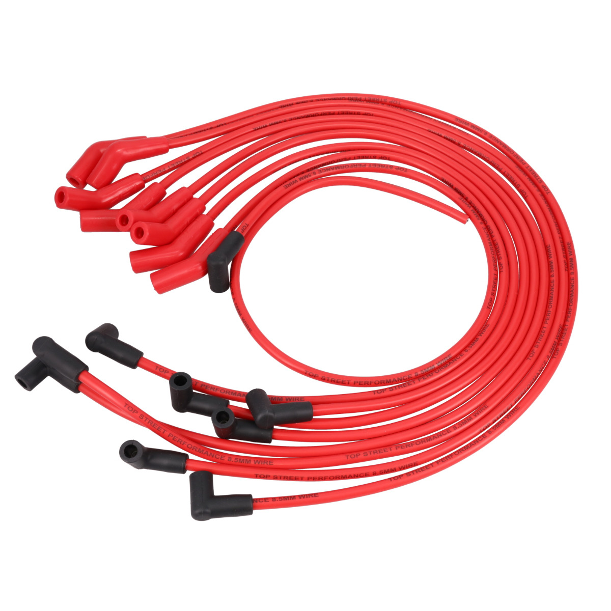 88233 8.5 mm Ford Small Block Spark Plug Wire Set with 135 deg Plug Boots, Red