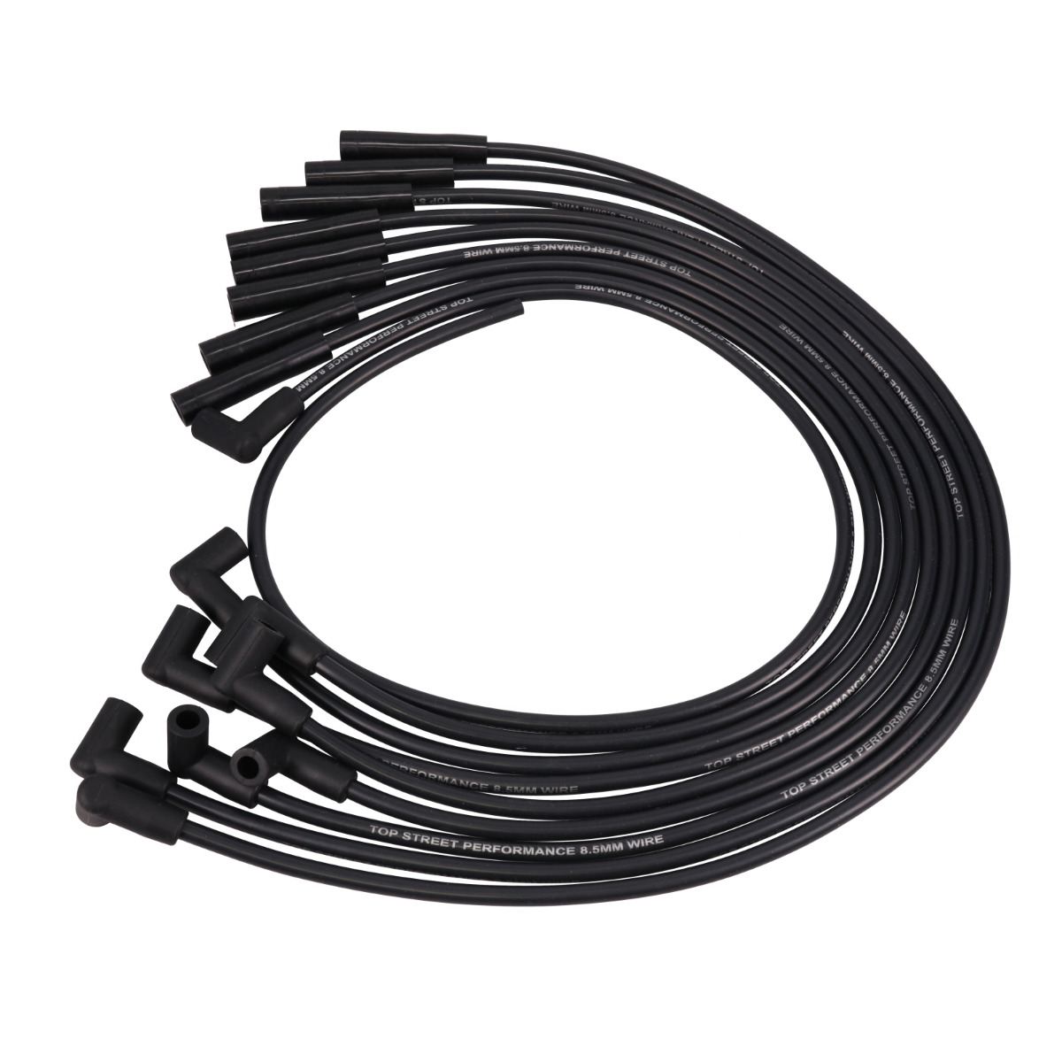 88084 8.5 mm Ford Big Block Spark Plug Wire Set with 180 deg Plug Boots, Black