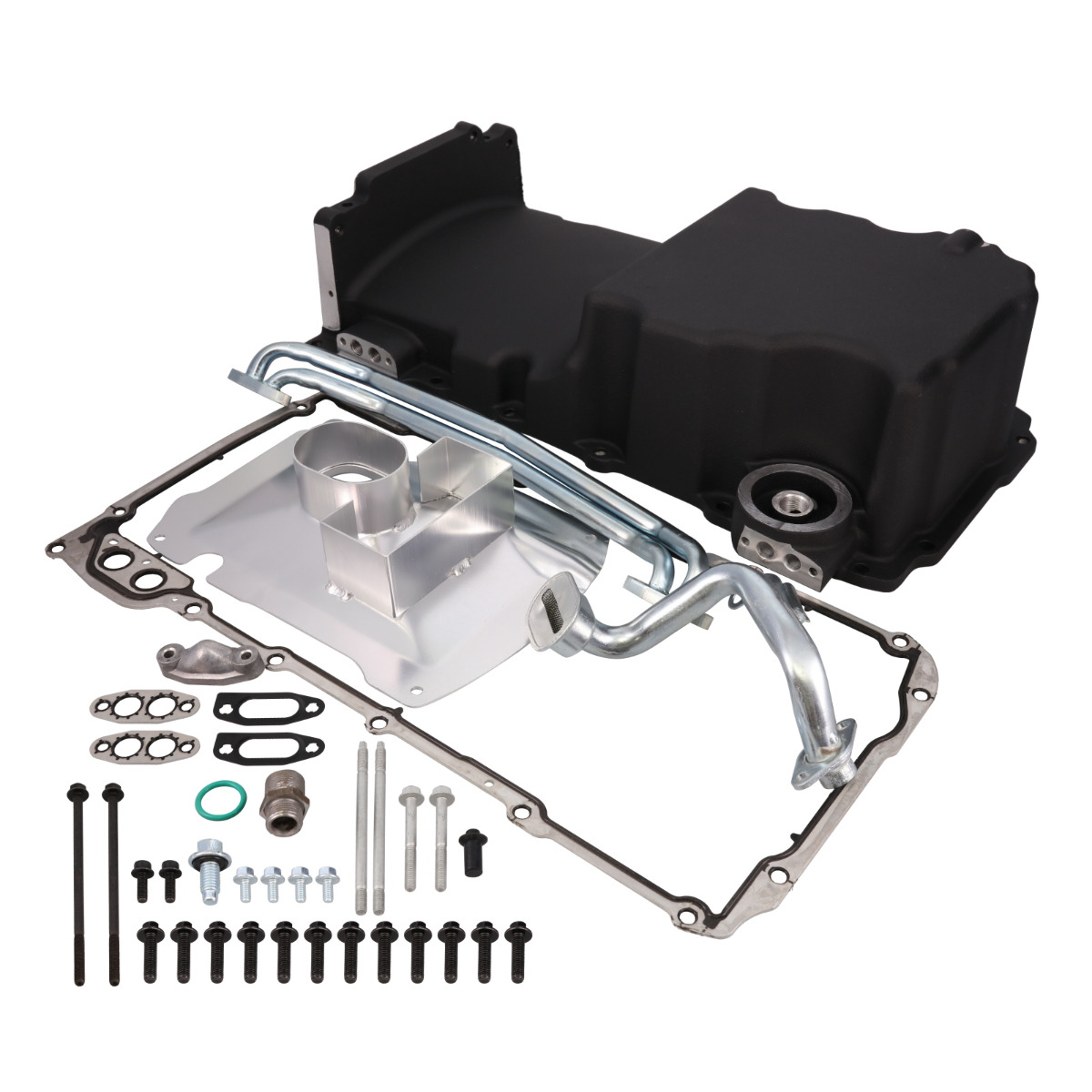 81076BK Low Profile Retro Fit Front Sump Pan, Black