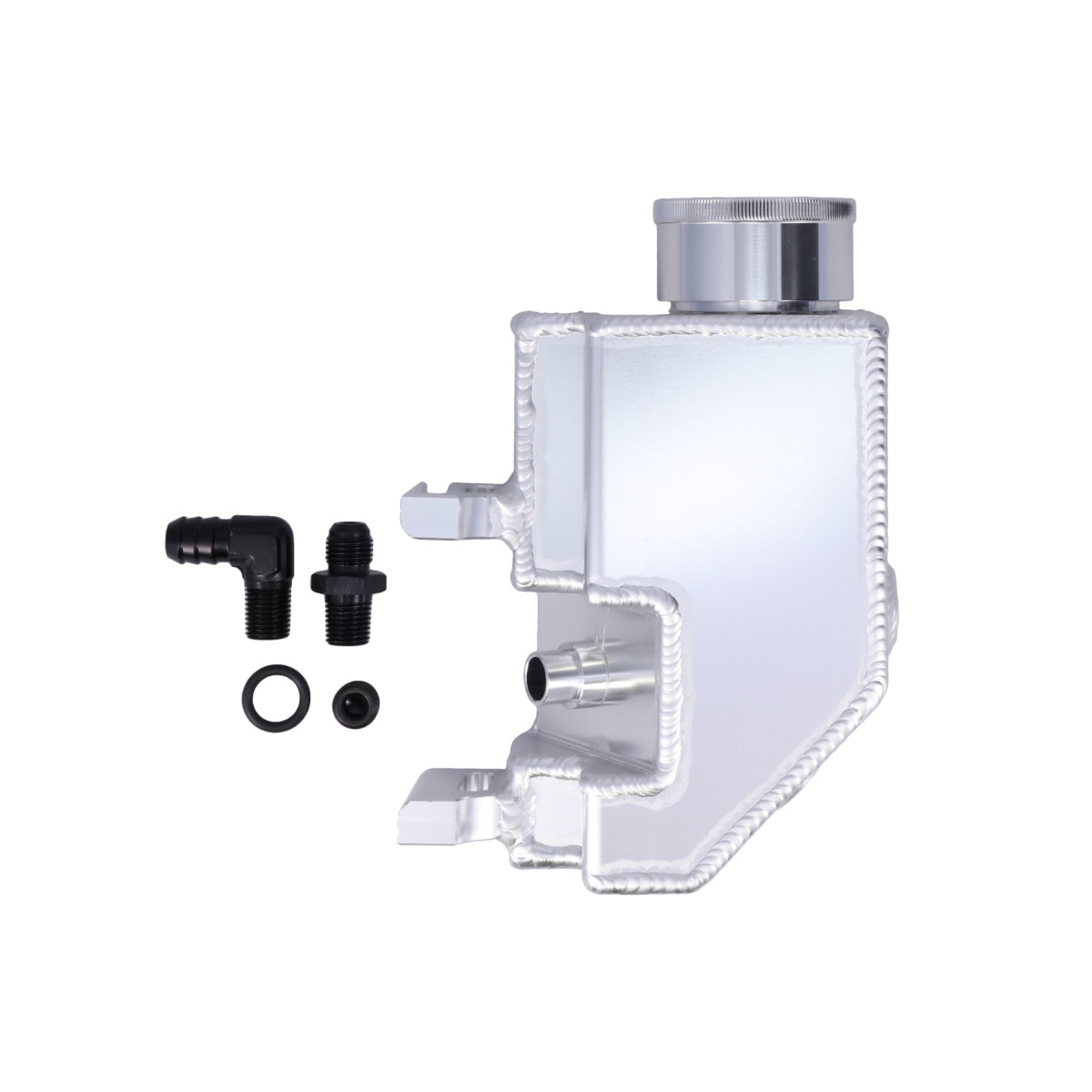 GM Type II Style Fabricated Aluminum Power Steering Reservoir, Clear Anodized