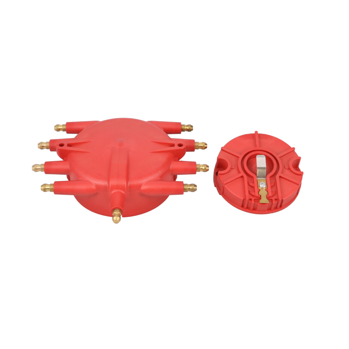 JM6988R Low-Profile 8-Cylinder Male Pro Series Distributor Cap & Rotor Kit, Red
