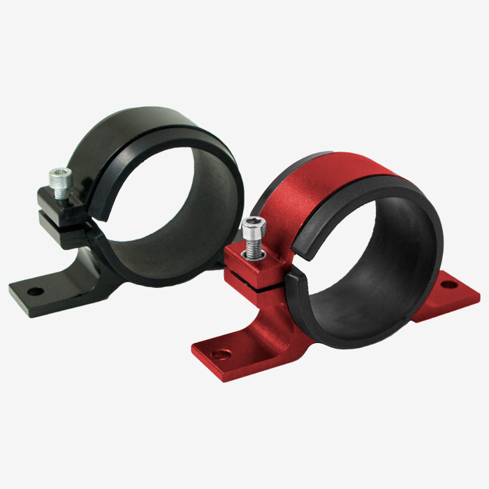 Aluminum Inline Fuel Pump Bracket, Red