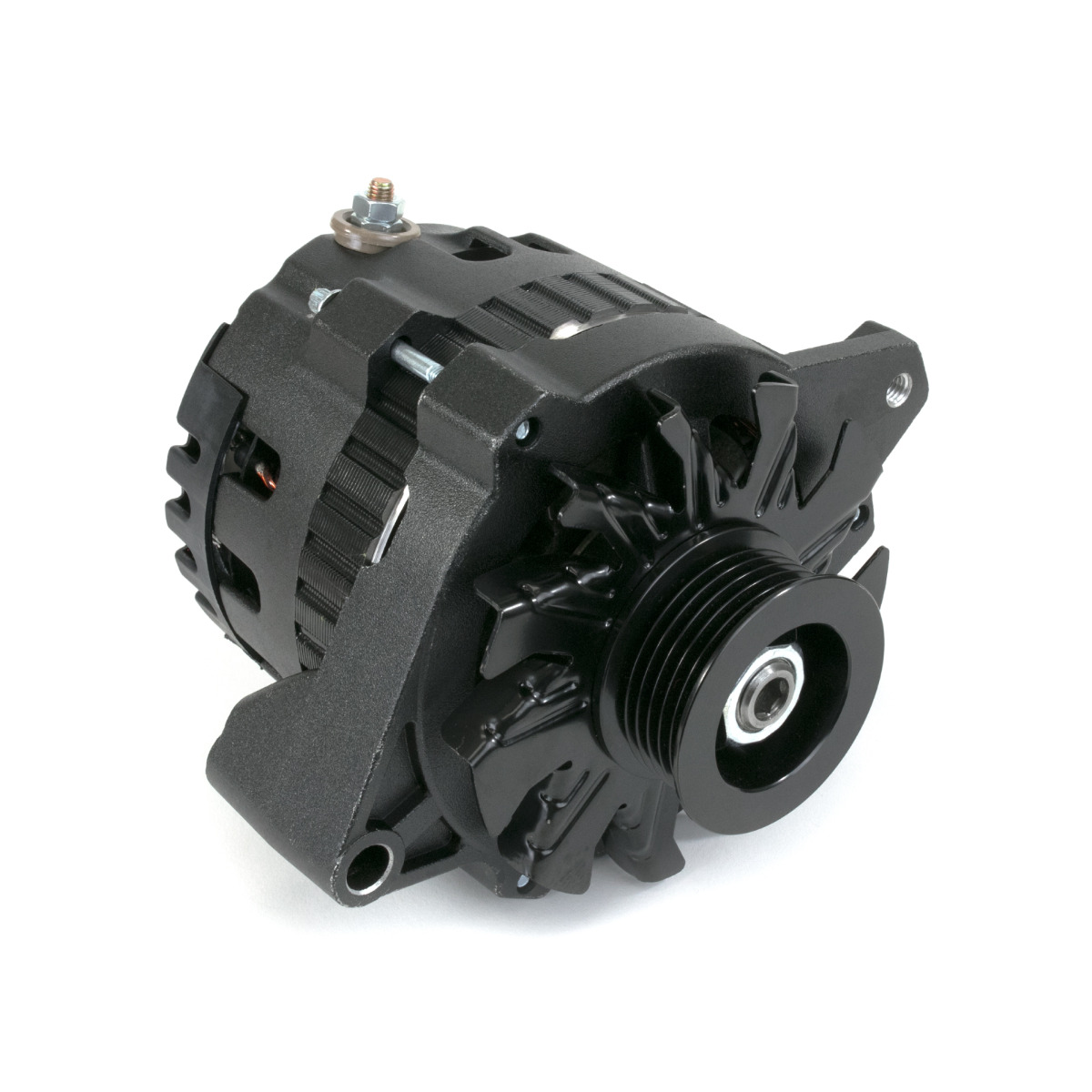 GM CS-130 Type 220 Amp Alternator with Serpentine Pulley, Black