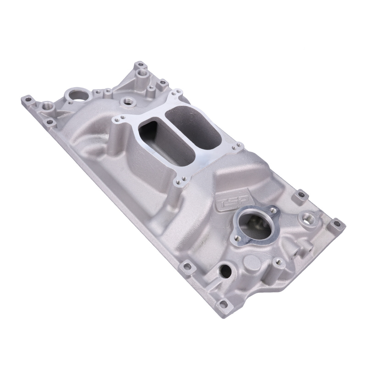 82007 Chevy Small Block Vortec Carbureted Satin Aluminum Dual Plane Intake Manifold -  Top Street Performance