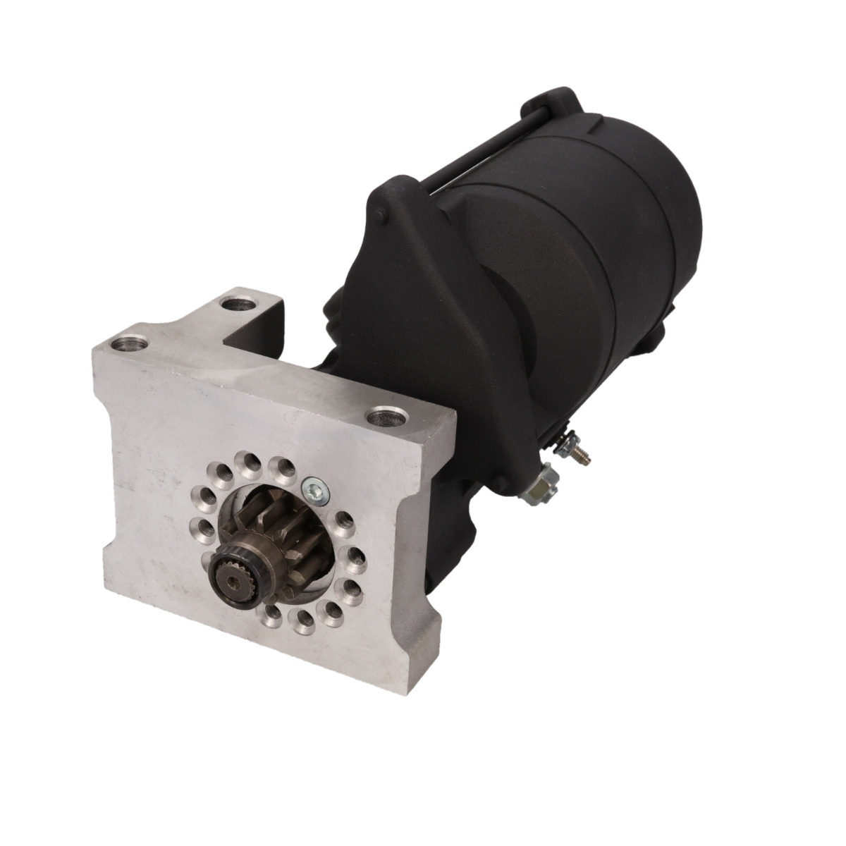 JM7007ABK Chevy Small Block & Big Block V8 Staggered Mount 1.9 HP All Black Mini Starter