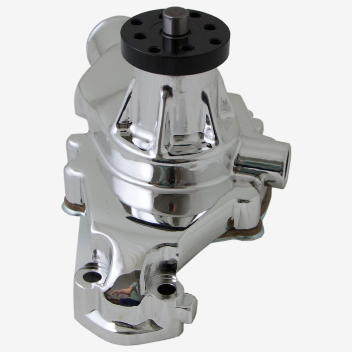 HC8013C Chrome Chevy Small Block Short-Style Reverse Rotation High-Flow Mechanical Water Pump