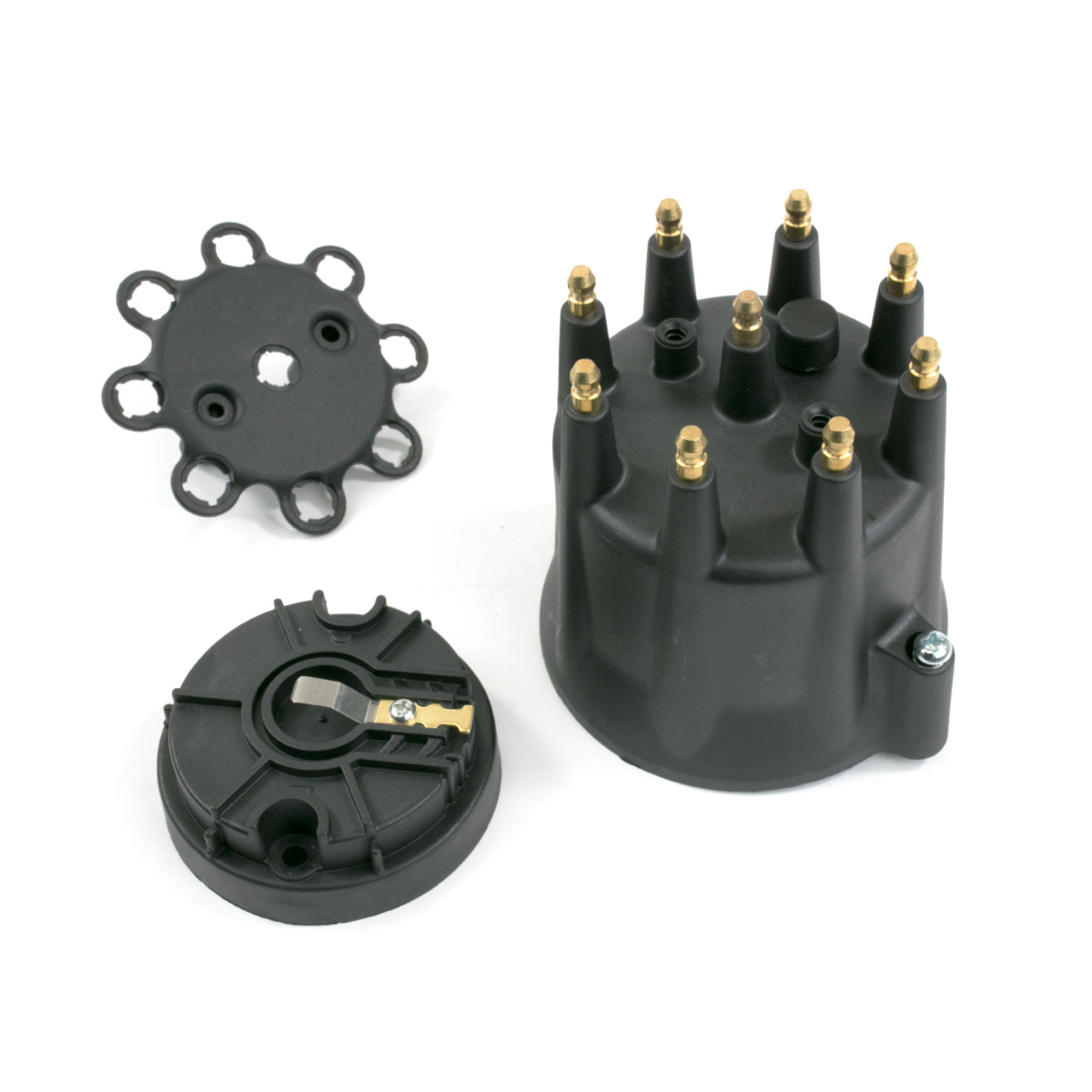 Pro Series Male Cap & Rotor Kit - Black - 8 Cylinder - High-Strength Dielectric