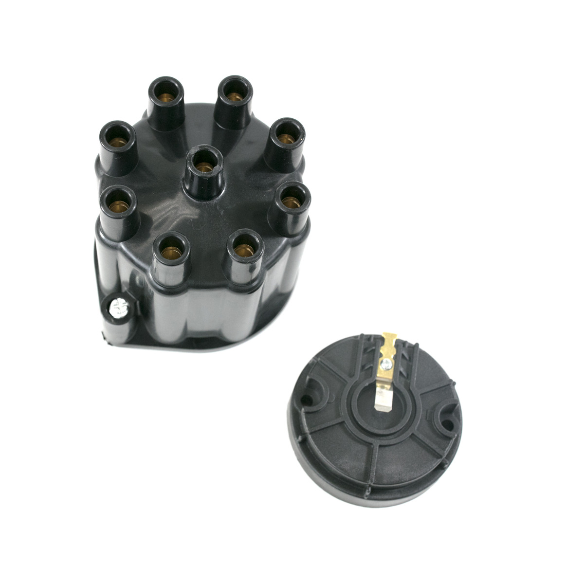 JM6974BK 8-Cylinder Female Pro Series Distributor Cap & Rotor Kit, Black