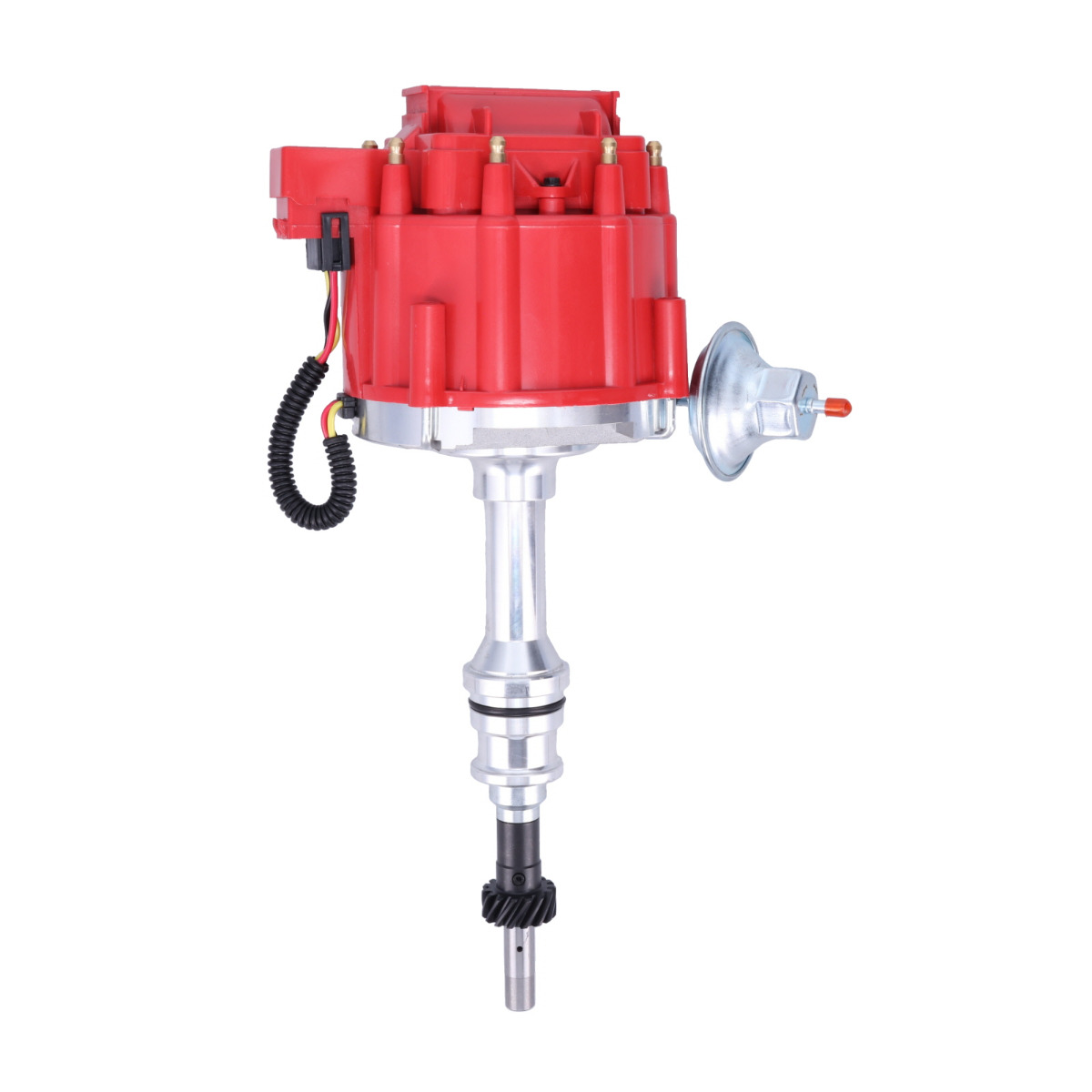 JM6510-5R Ford 351W V8 EFI to Carb Conversion HEI Distributor, Red