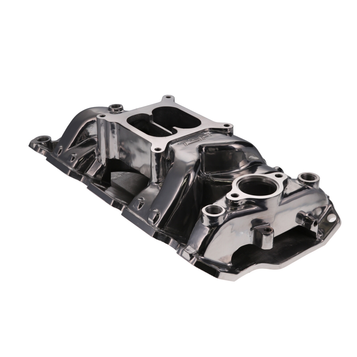 82025 Chevy Small Block Carbureted Polished Aluminum Dual Plane Air Gap Intake Manifold -  Top Street Performance