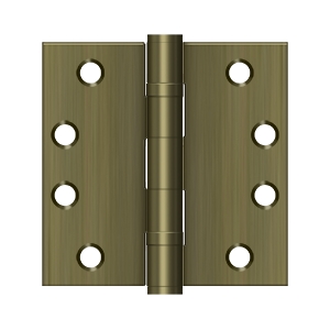S44HDBB5 Square Hinges - Antique Brass, 4 x 4 in.