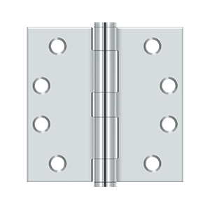 S44HD26 Polished Chrome Hinge, 4 x 4 in.