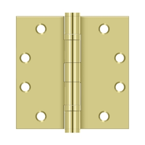 S45BBU3 4.5 x 4.5 in. Square Hinge, Polished Brass