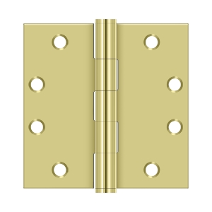 S45U3 4.5 x 4.5 in. Square Hinge, Polished Brass