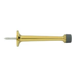 Baseboard Door Bumper, Solid Brass Unlacquered Bright Brass 4"