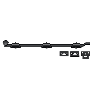 FPG1819 Heavy Duty 18 in. Surface Bolt with Off-set, Paint Black
