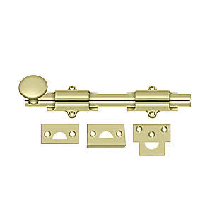 8SB3-UNL Heavy Duty Surface Bolt in Unlacquered Brass - 8 in.