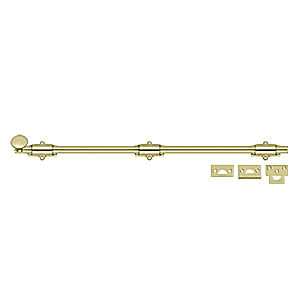 24SB3-UNL Heavy Duty Surface Bolt in Unlacquered Brass - 24 in.
