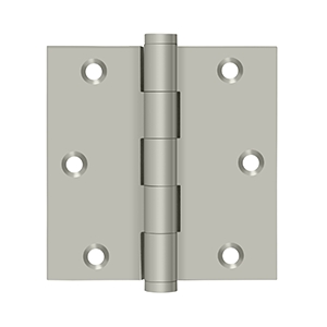 DSB3515-R Solid Brass Residential Square Door Hinge - Satin Nickel