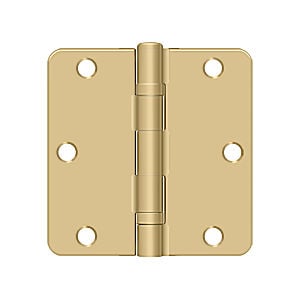 Radius, Residential and Ball Bearing Door Hinge - Satin Brass