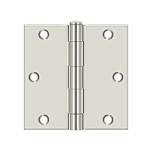 S35U14-R Square Hinge Brass - 3.5 x 3.5 in. - Polished Nickel