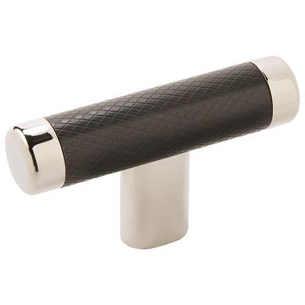 2.62 in. Esquire T Cabinet Knob, Bright Nickel & Black Bronze