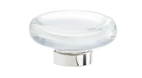 1.75 in. Flat Glacio Crystal Cabinet Knob, Bright Nickel