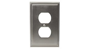 Picture of Amerock BP36522G10 8.3 x 6.3 in. Mulholland Single Outlet Wall Plate, Satin Nickel