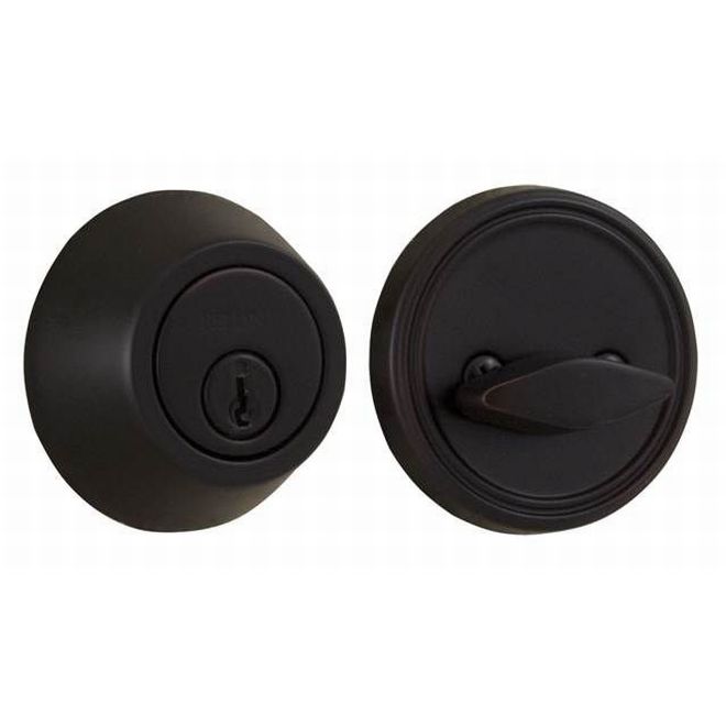 00271-1-1FR22 Single Cylinder Deadbolt with Adjustable Latch & Deadbolt Strike, Oil Rubbed Bronze