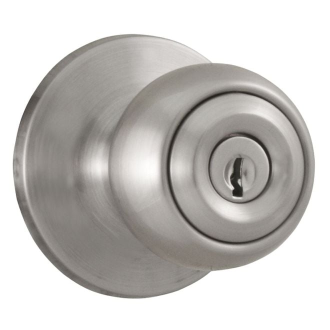 Hudson Entry Lock with Adjustable Latch & Full Lip Strike, Satin Nickel