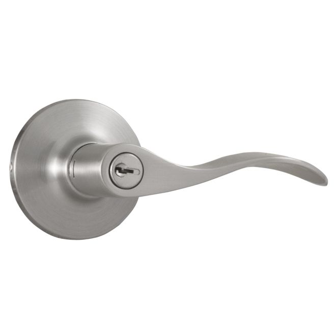 New Haven Entry Lock with Adjustable Latch & Full Lip Strike, Satin Nickel