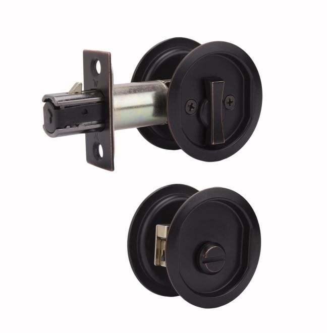 Privacy Pocket Door Lock, Oil Rubbed Bronze