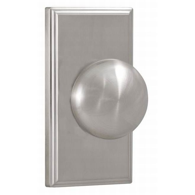 Impresa Woodward Passage Lock with Adjustable Latch & Full Lip Strike, Satin Nickel