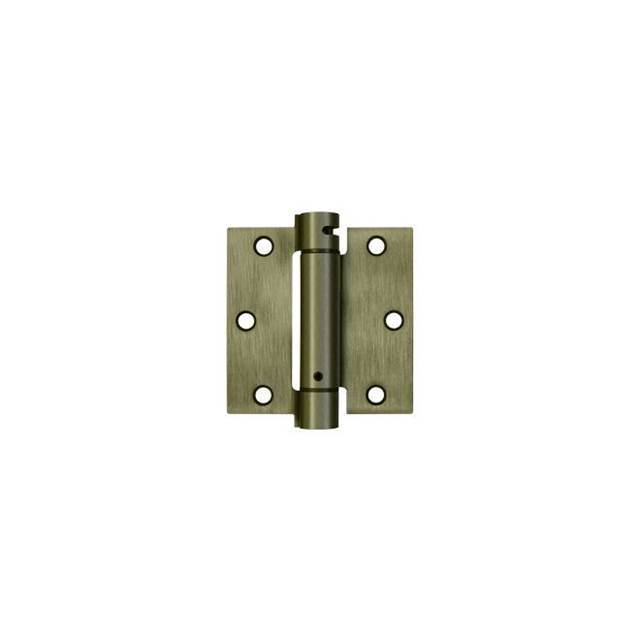 DSH35U5 3.5 x 3.5 in. Spring Hinge with Square Corners, Antique Brass