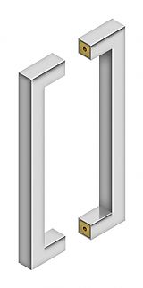 12 in. Contemporary Back to Back Pull, Brushed Stainless