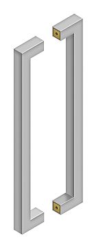 18 in. Contemporary Back to Back Pull, Brushed Stainless