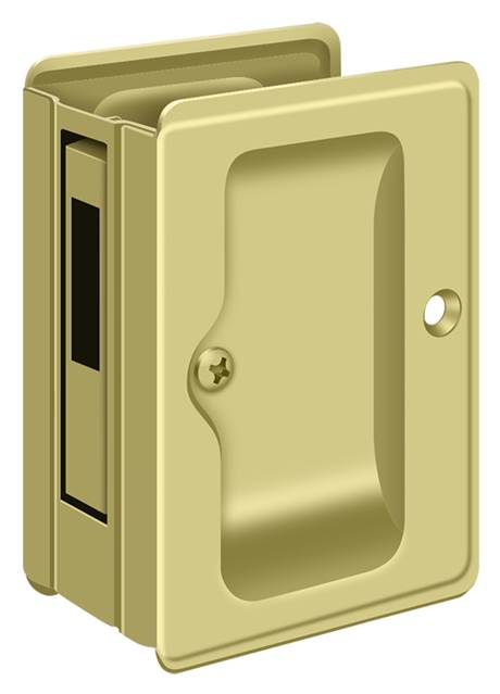 Heavy Duty Slide Door Adjustable Pocket lock, Polished Brass