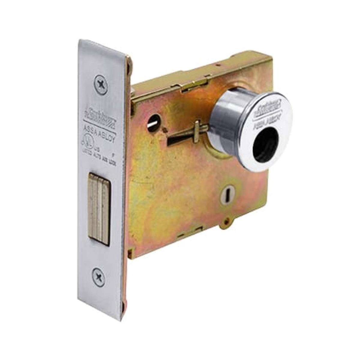 Single Cylinder Mortise Deadlock with Less Cylinder, Satin Chrome