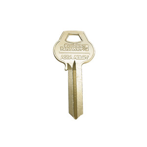 7 Pin Coined Logo Key Blank with L4 Keyway, Nickel Plated
