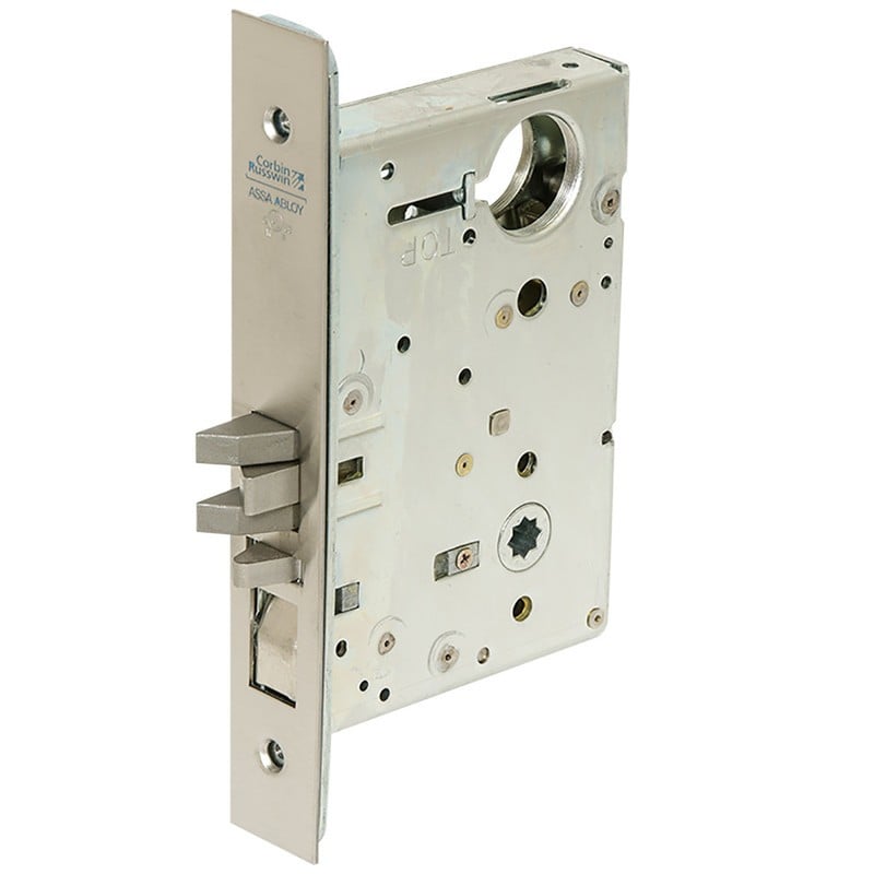 Privacy Mortise Lever by Lever Lock Body, Strike, Front Plate & Screws, Satin Chrome