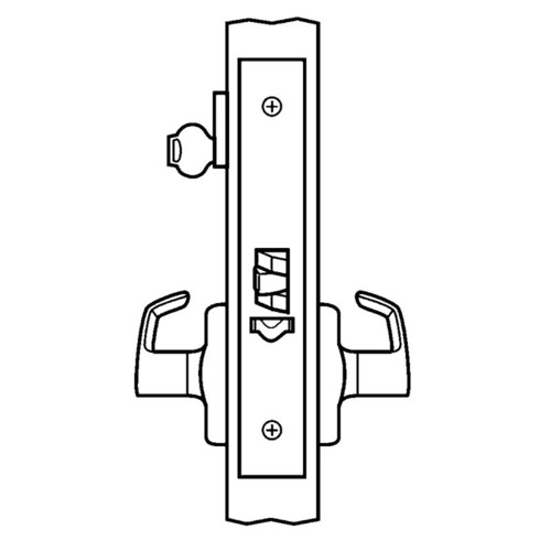 ML2055NSM630LC Single Cylinder Classroom Mortise Lock with Newport Lever & M Escutcheon Less Cylinder, Satin Stainless Steel