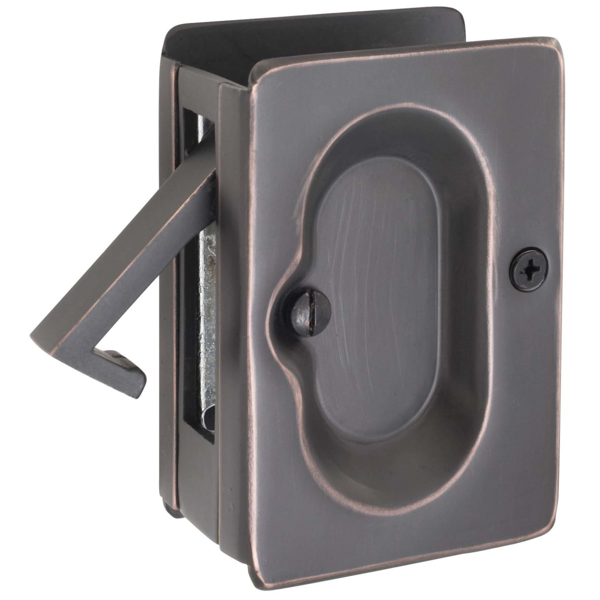 2101US4 Pass Pocket Door Lock, Satin Brass