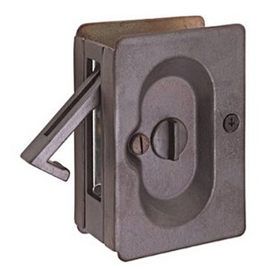 Privacy Pocket Door Lock, Flat Black