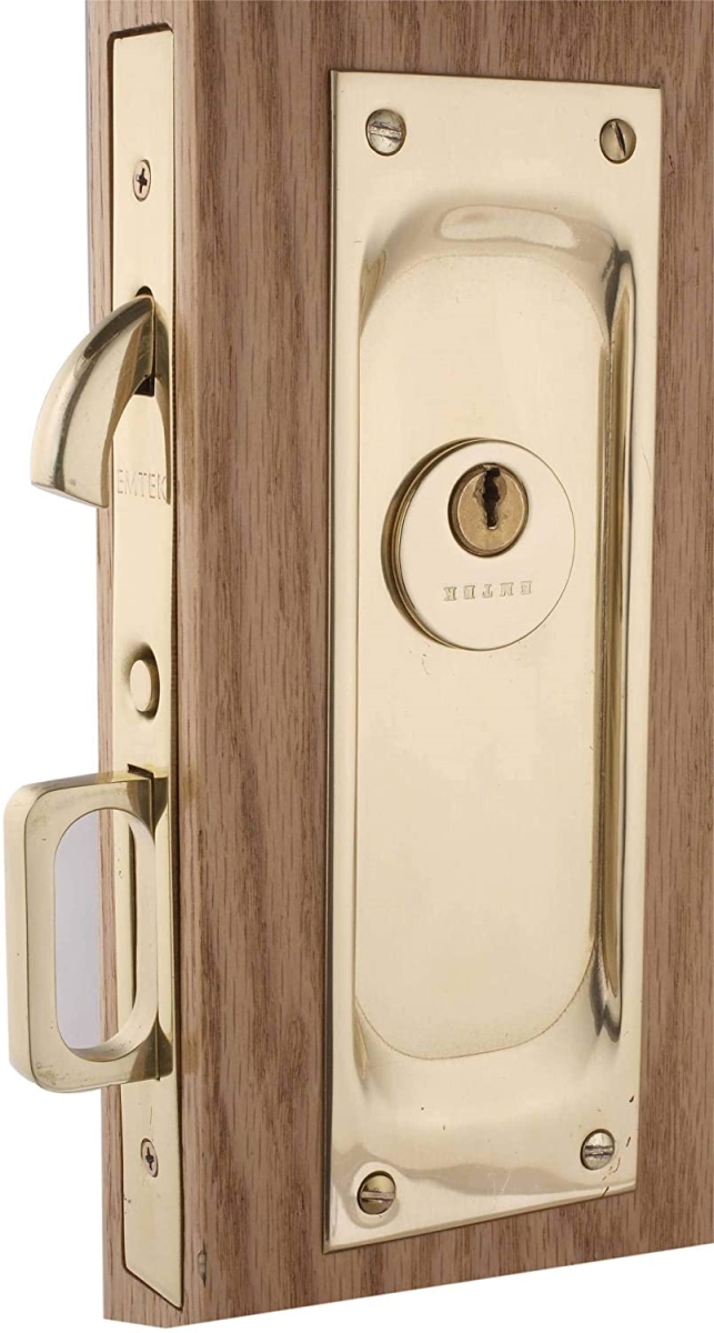 1.75 in. Keyed Pocket Door Mortise Lock, Satin Nickel